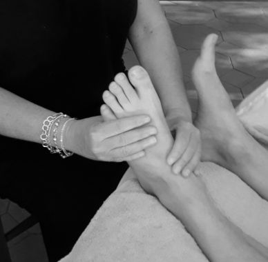 démonstration de réflexologie plantaire